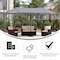 Flash Furniture Elizabeth Commercial Grade 15 FT Triple Head Patio Umbrella with Crank and Easy Lift Functionality in Gray GM-WL-UU021-GRY-GG - alternate 4